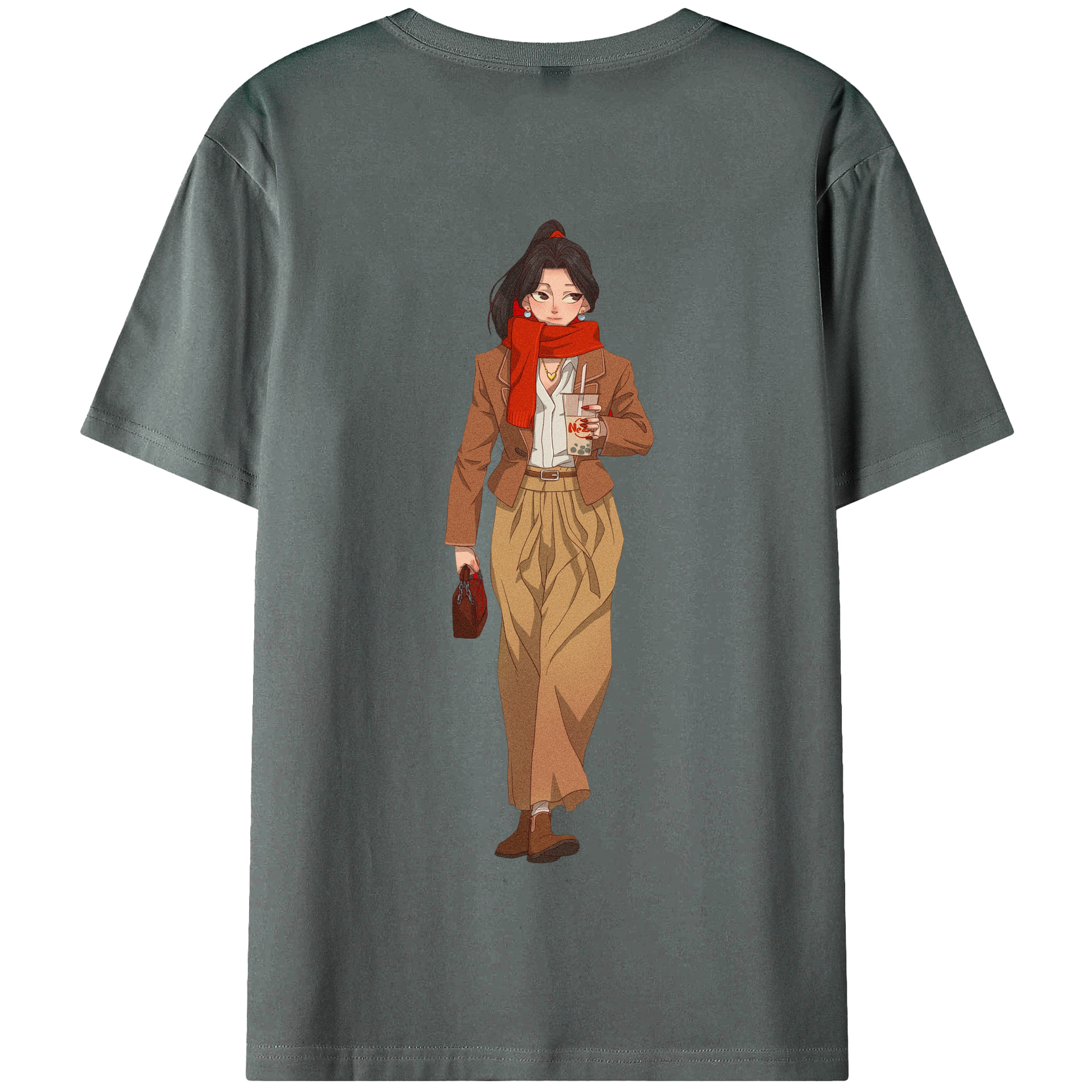 （画像用） Ne Zha 2 ナタ 魔童の大暴れ 綿100％半袖Tシャツ（背面プリント）